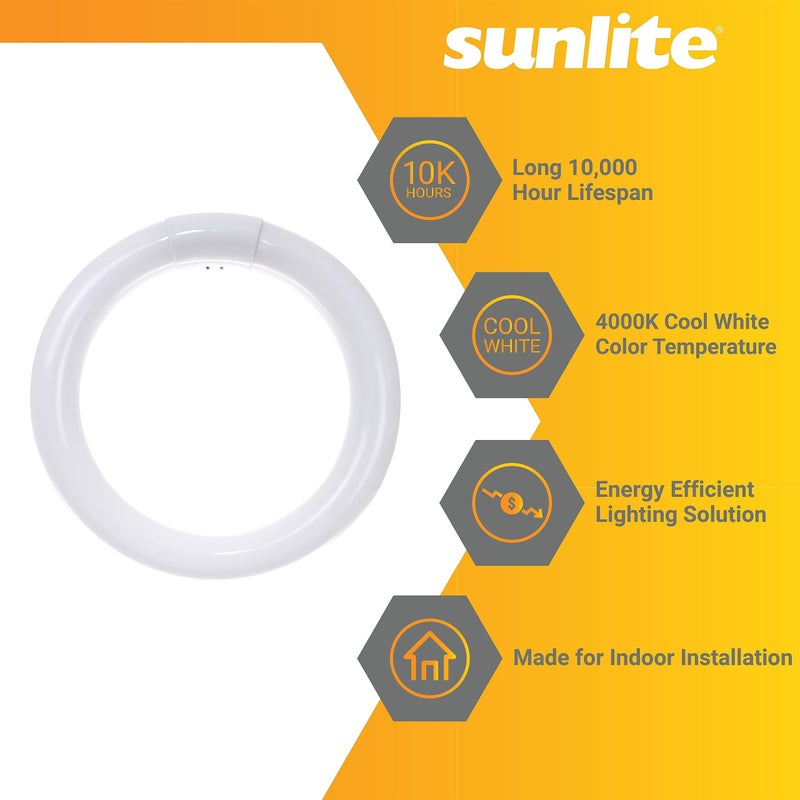 Sunlite 41316 FC8T9/CW 8-Inch T9 Round Fluorescent Circline Lamp, 22 Watts, 1250 Lumens, 4100K Cool White, G10Q 4-Pin Base, 1 Pack - Image 3